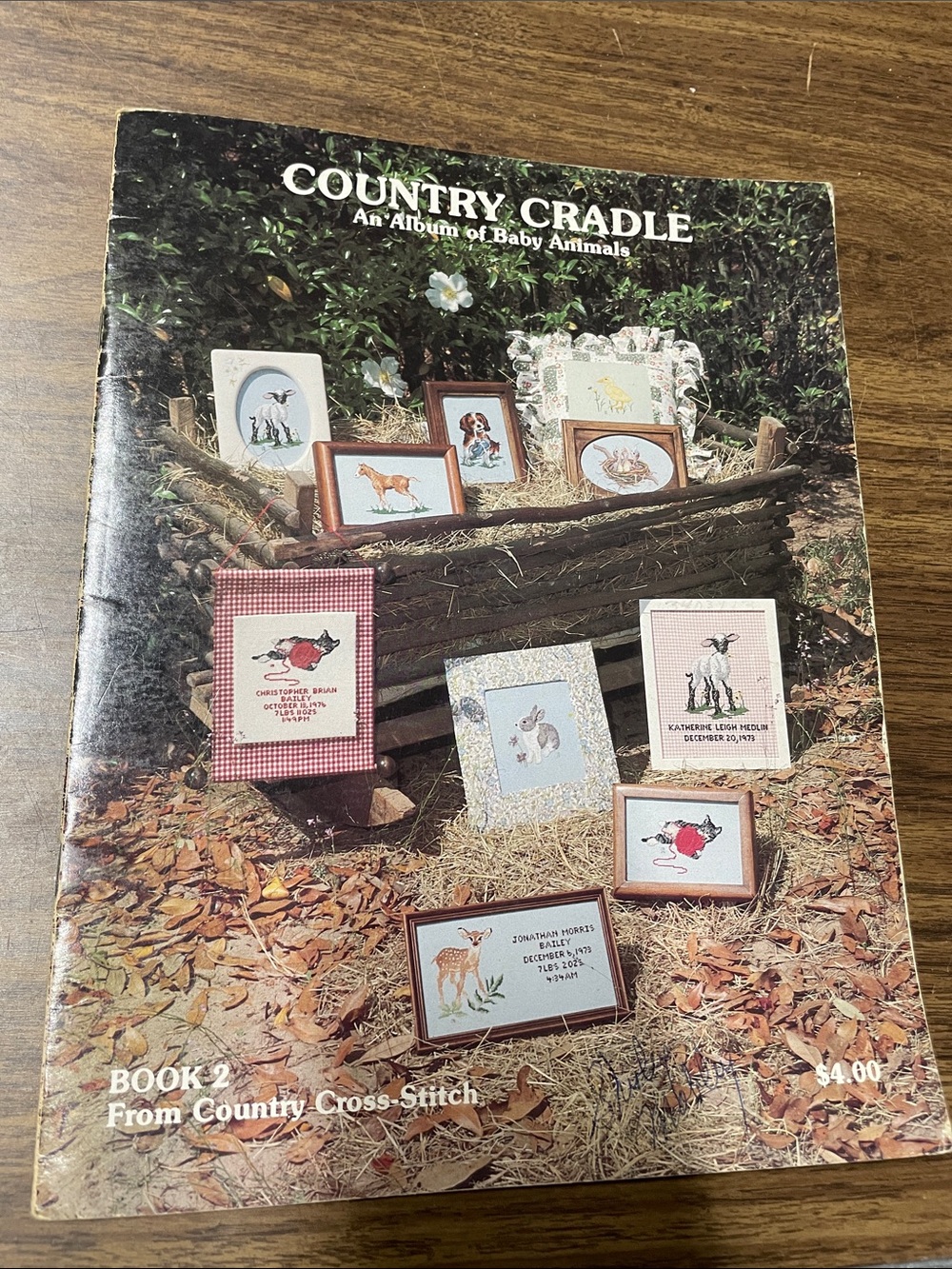 Country Cradle Baby Animals Cross-Stitch Pattern Book - Multi